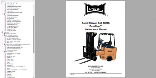 Landoll Bendi Drexel Forklift Trucks 12.9GB Operator Maintenance Parts Manuals & Schematic PDF 2