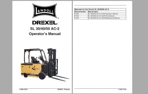 Landoll Bendi Drexel Forklift Trucks 12.9GB Operator Maintenance Parts Manuals & Schematic PDF 3