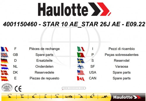 Haulotte Vertical Mast STAR 10AE STAR 26JAE Spare Parts Catalog EN FR