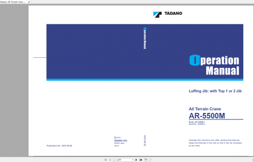 Tadano All Terrain Crane AR 5500M 1 Service Manuals 2