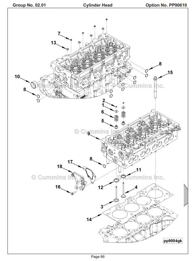 Cummins Engine Qsf2.8 Cm2880 F108 Parts Catalog 