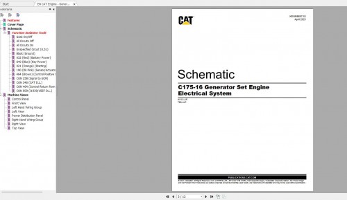 CAT Engine General Set C175 16 Electrical Schematic 2
