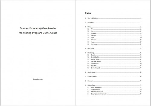 Doosan Excavator Wheel Loader Monitoring Program User Guide (1)
