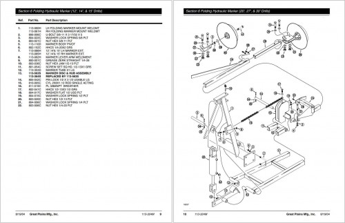 Great Plains 3 Point Solid Stand Drill Stand Up Marker Operator Parts Manual 1