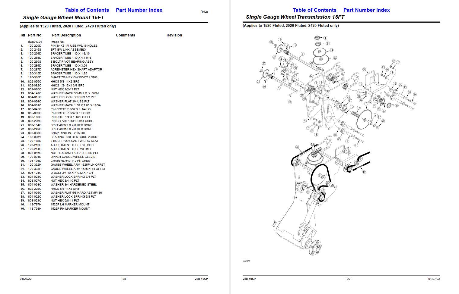 Great Plains Drill 1520 2020 2420 Fluted Parts Manual | Auto Repair ...