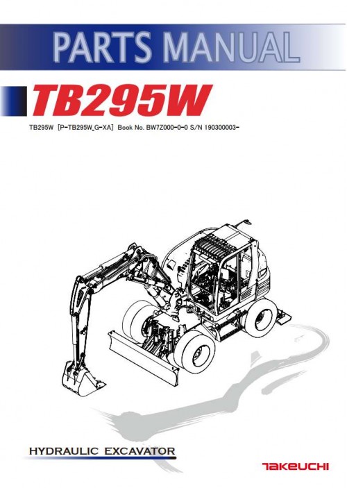 Takeuchi Excavator TB295W Parts Manual (1)