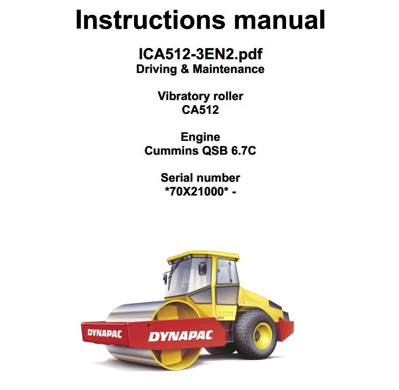 Dynapac Vibratory Roller CA512 Operation Maintenance Manual | Auto ...