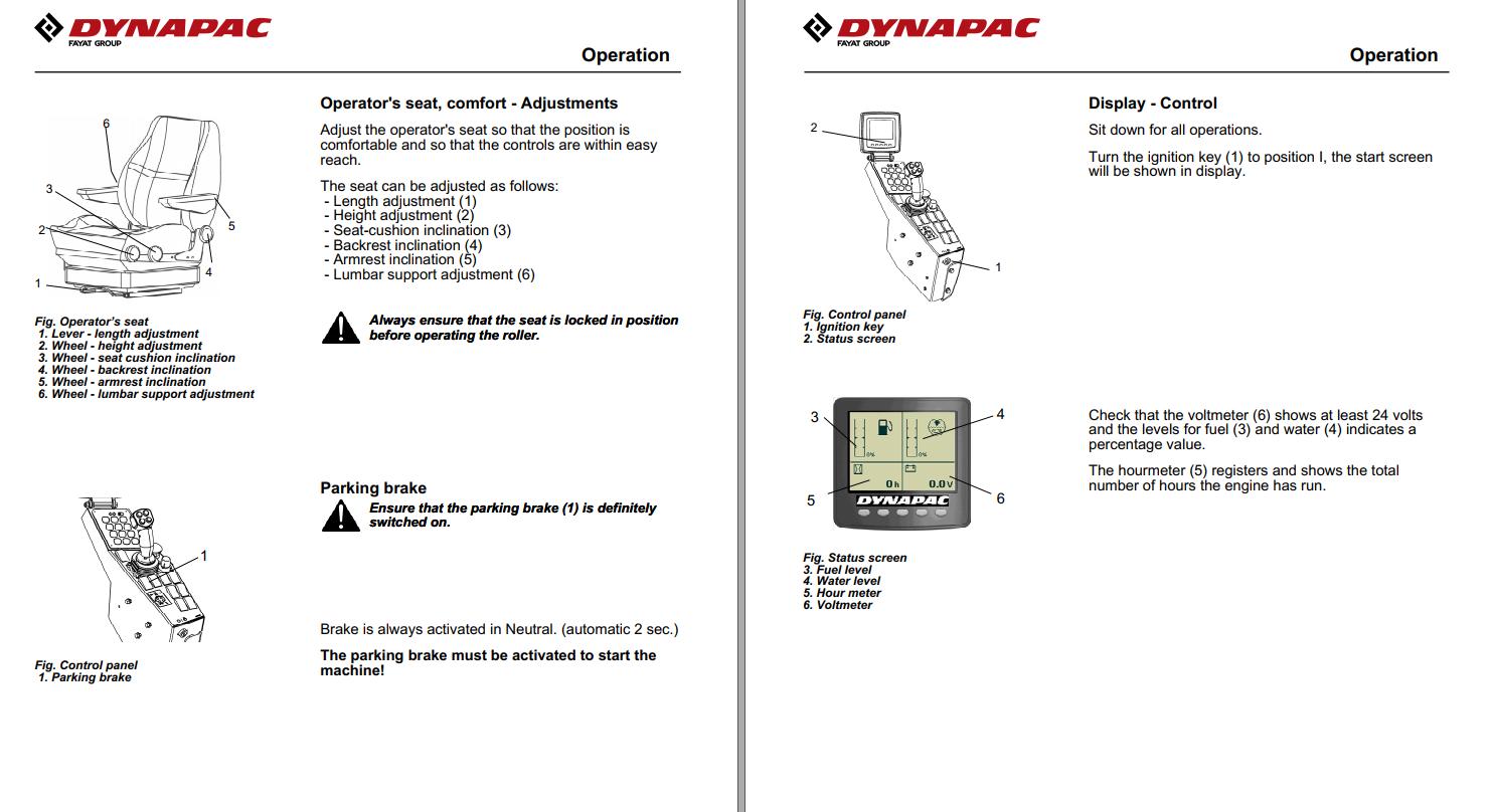 Dynapac Vibratory Roller CC234HF to CC3300 Operation Maintenance Manual ...
