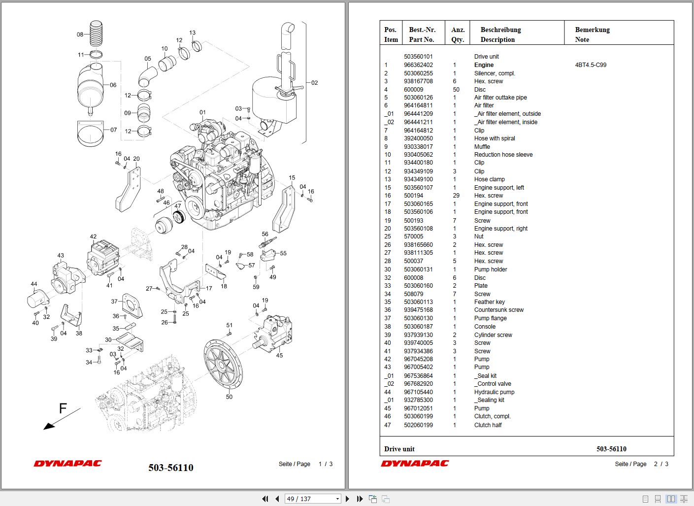 Dynapac Compact Planer PL500 PL16S Spare Parts Catalogue | Auto Repair ...