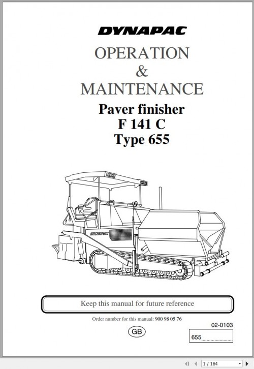 095 Dynapac Paver Finisher F141C Operation Maintenance Manual EN ES