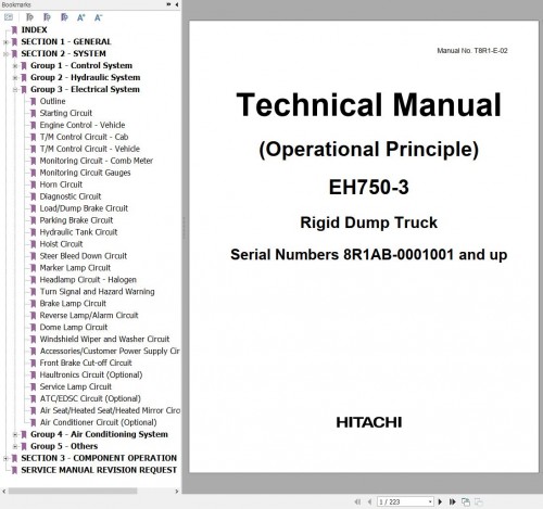 Hitachi Rigid Dump Truck EH750 3 Operational Principle Manual