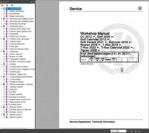 Volkswagen Passat CC 2009 Wiring Diagrams Repair and Maintenance Manuals