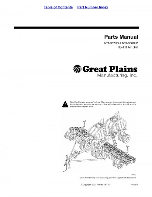 304 Great Plains No Till Air Drill NTA 807HD NTA 3007JD Parts Manual