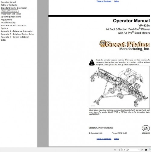 827 Great Plains Yield Pro Planter YP4425A Operator Manual