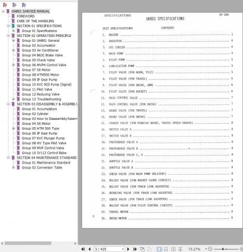 172 Hitachi Hydraulic Excavator UH801 Service Manual