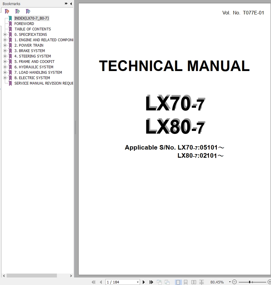 Hitachi Wheel Loader LX70-7 Technical Manual | Auto Repair Manual Forum ...