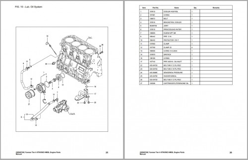 Yanmar Engine 4TNV98C (X)NMSL 4TNV98C NMSLV Parts Manual 50940194 1