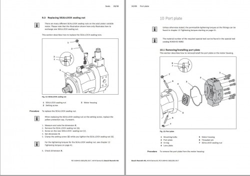 Manitou Axial Piston Variable Motor A6VM Repair Manual 647031EN 1