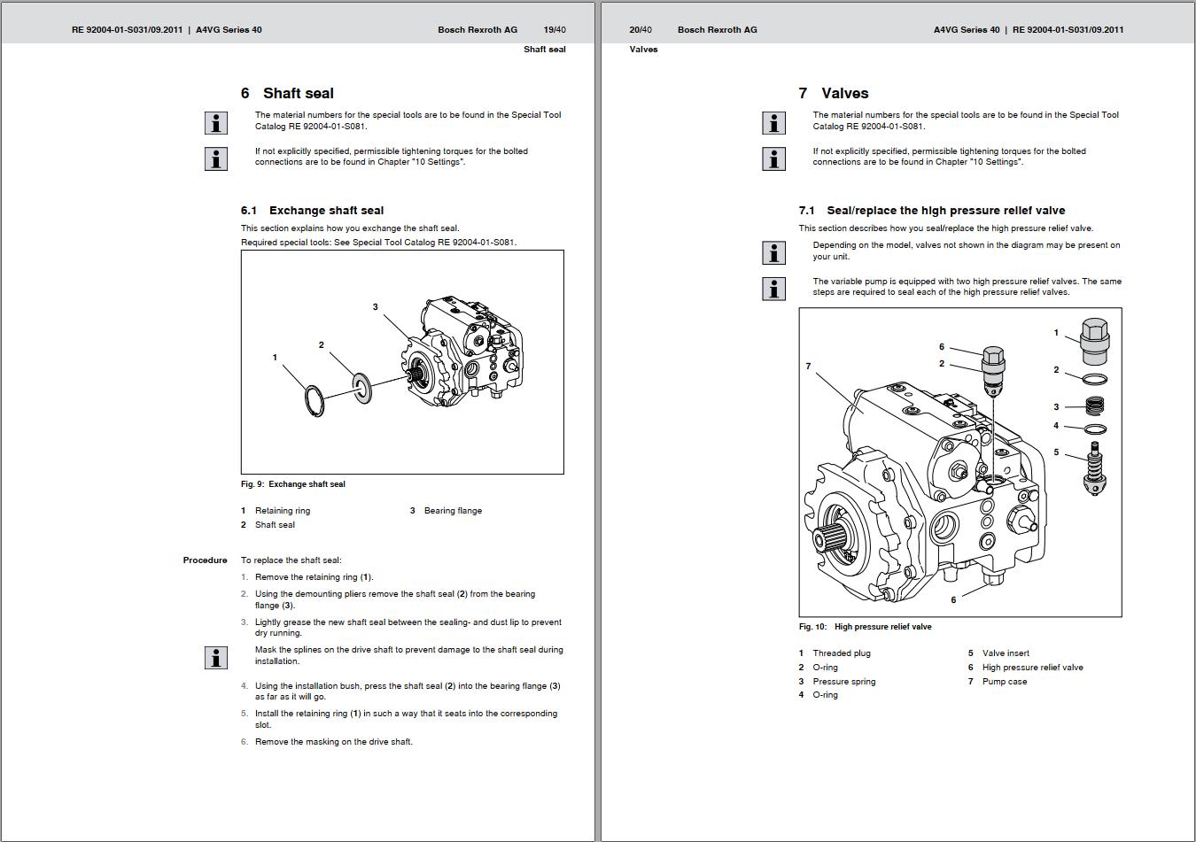 Manitou Pump A4VG Series 40 Repair Manual 647447EN | Auto Repair Manual ...