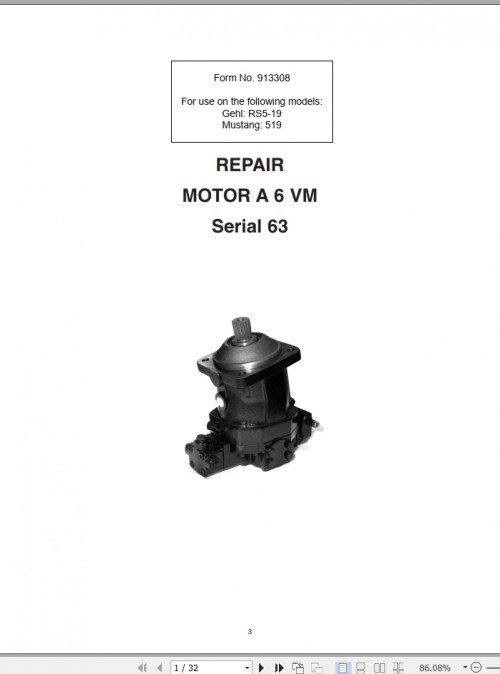 Rexroth Drive Motor Series 63 Repair Manual 913308