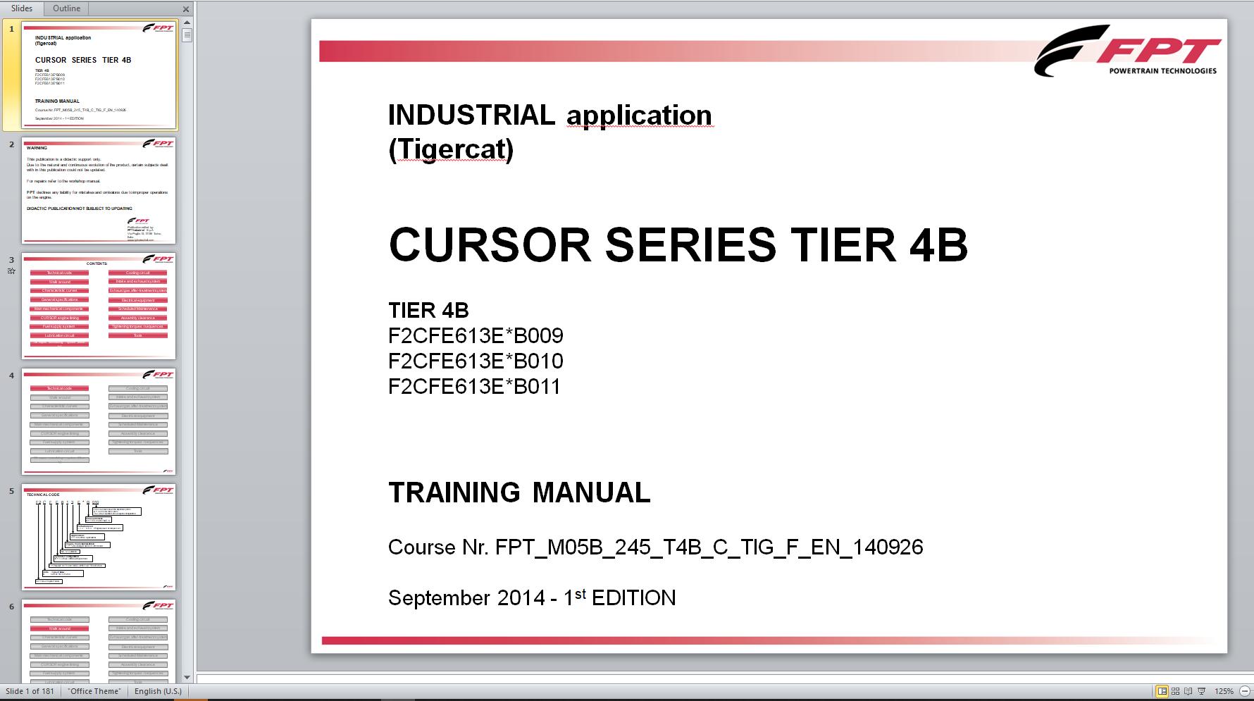 FPT Industrial Tigercat Cursor Series Tier 4B Training Manual | Auto ...