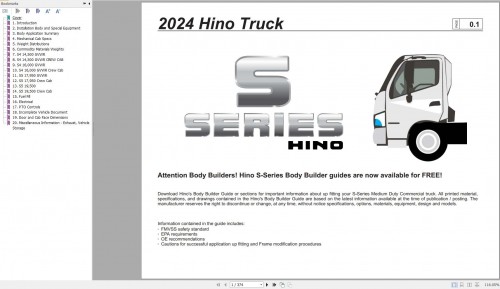Hino Truck USA S Series 2024 Body Builder Book
