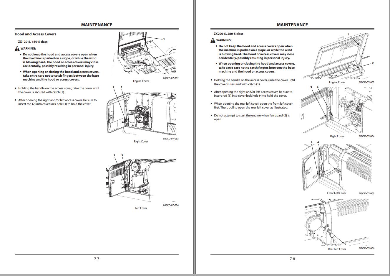 Hitachi Hydraulic Excavator ZX2005G ZX200LC5G Operator's Manual