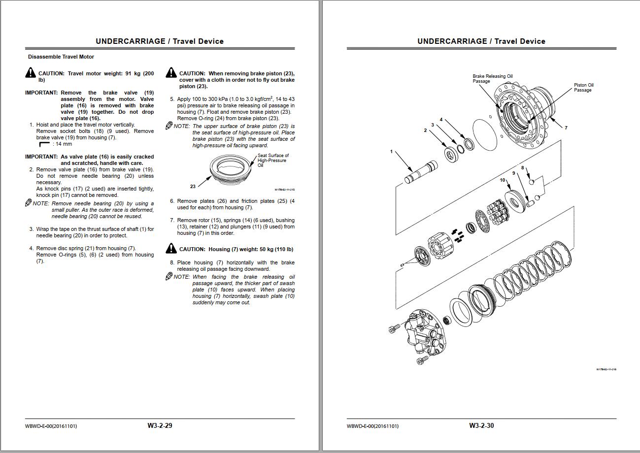 Hitachi Hydraulic Excavator ZX230-3 ZX240-3G Series Workshop Manual ...