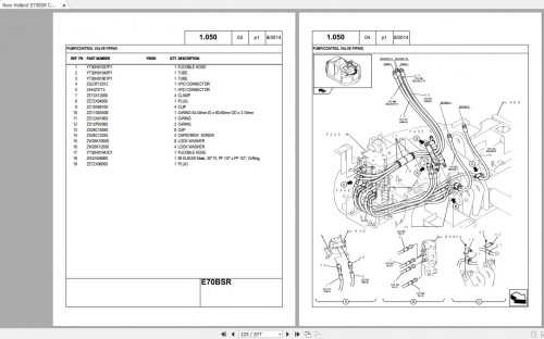 New Holland E70BSR Compact Crawler Excavator Tier III Parts Manual 2