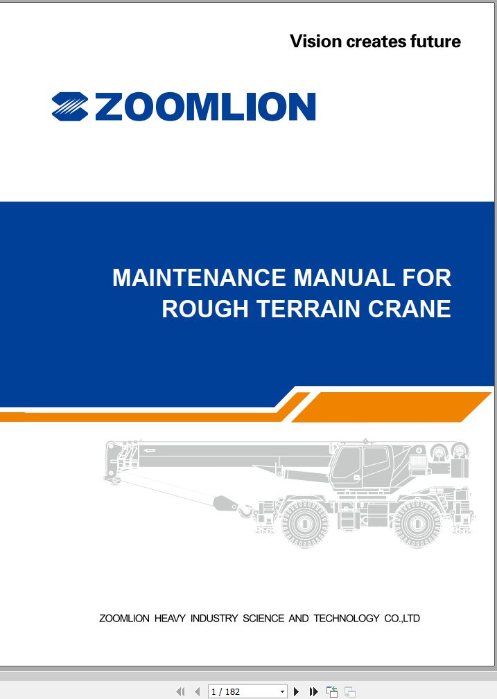 Zoomlion Rough Terrain Crane Maintenance and Service Manual | Auto ...