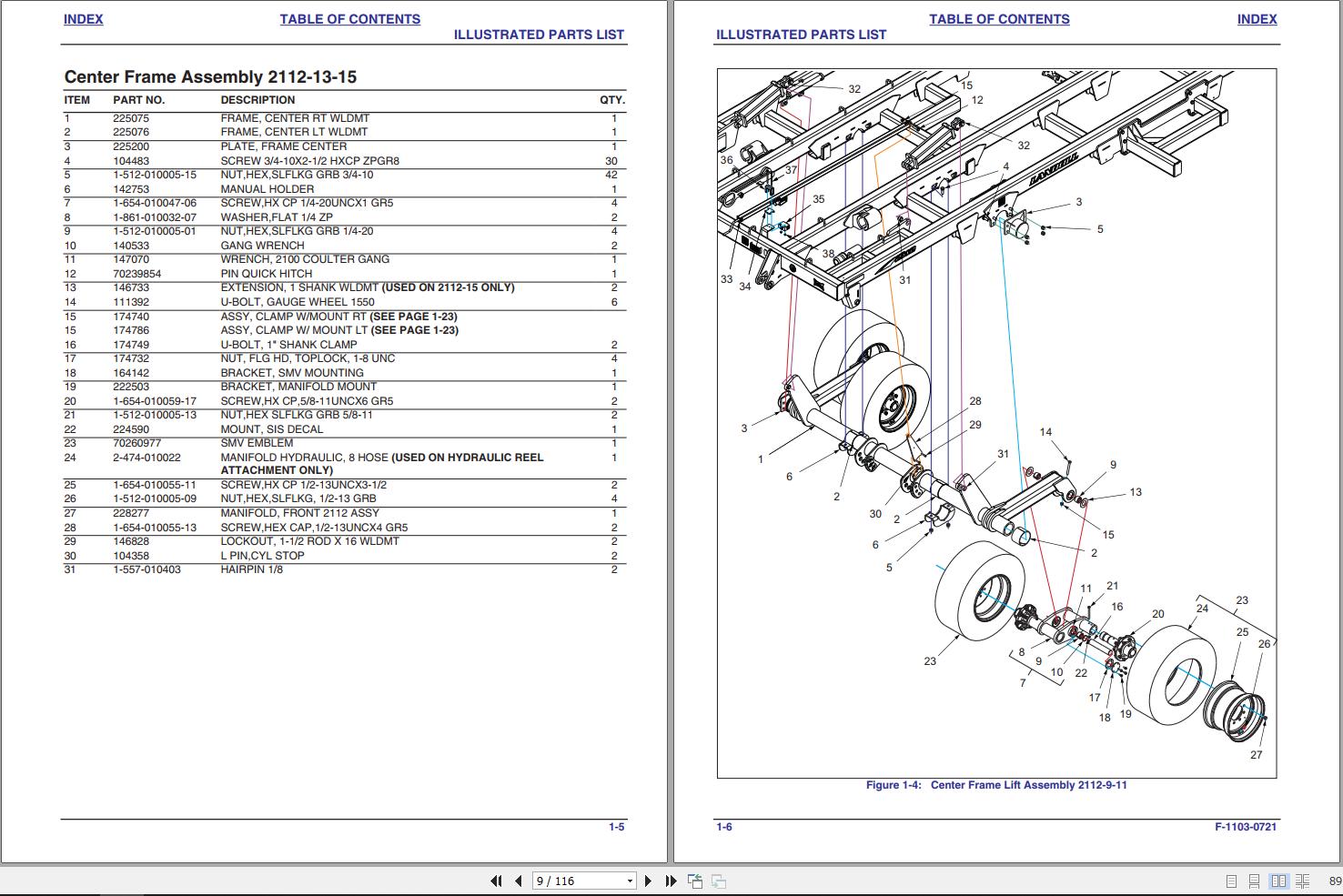 Landoll Coulter Chisel 2112 Parts Manual F-1103-0721 | Auto Repair ...