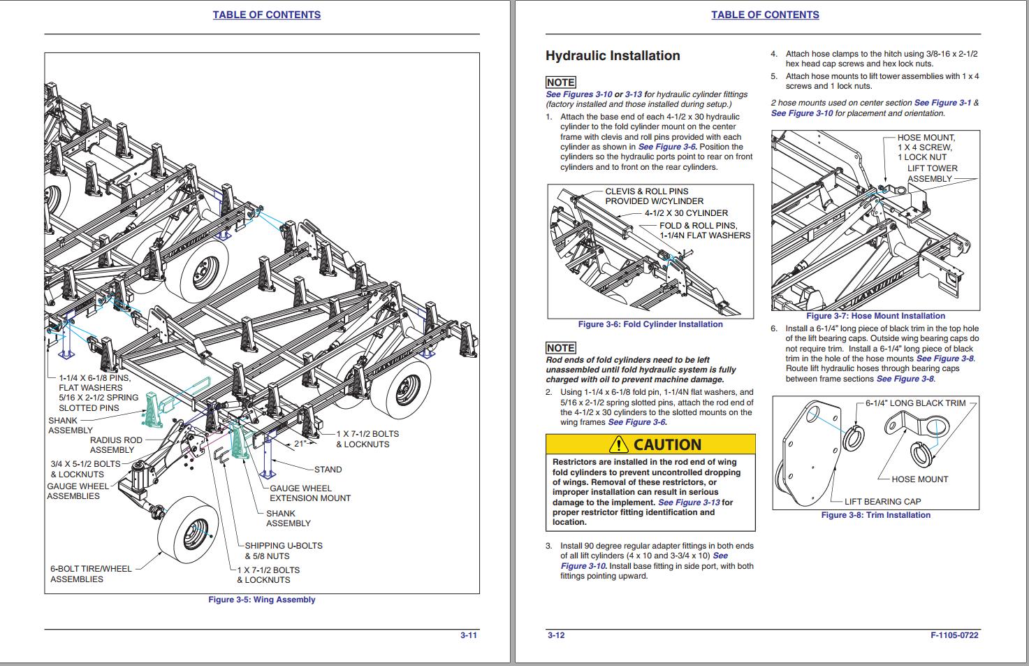 Landoll Field Cultivator 9630FH Operator's Manual F11050722 Auto