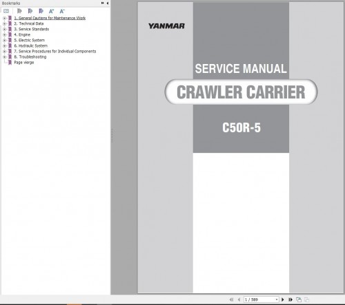 Yanmar Crawler Carrier C50R 5 Service Manual 0BKC3 EN0011