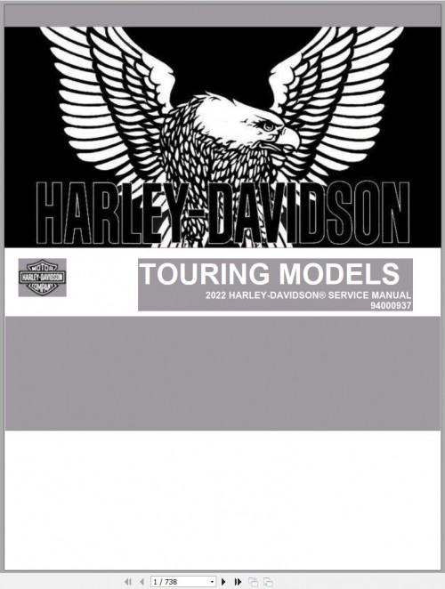 Harley Davison Touring Models 2022 HD Service Manual 94000937 (1)