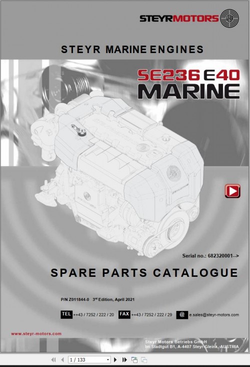 Steyr Motors Marine Engine SE236E40 Spare Parts Catalogue