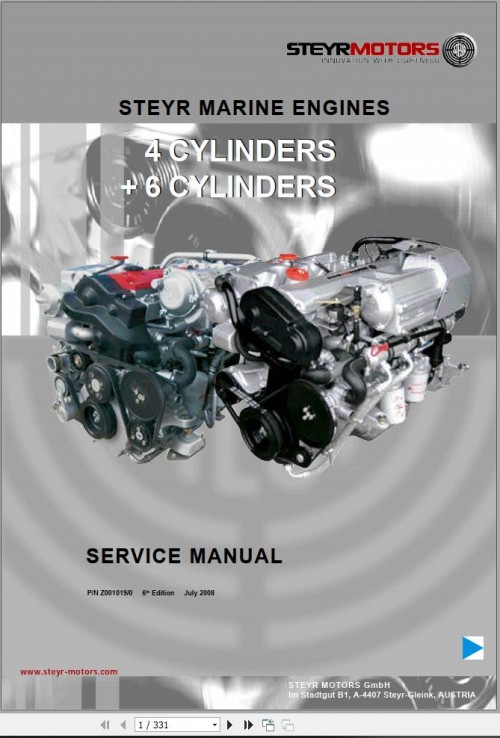 Steyr Motors Marine Engine 4 6 Cylinder Service Manual