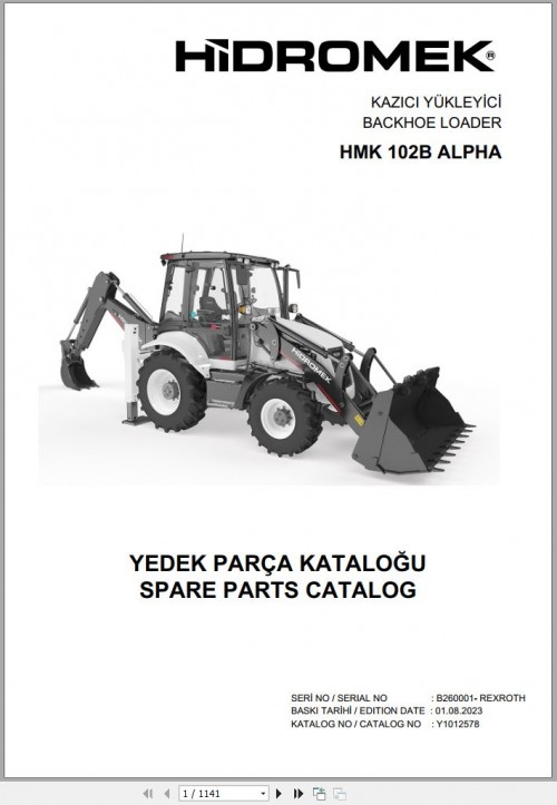 Hidromek Backhoe Loader HMK Series Spare Parts Catalog 2.34 GB Collection PDF (1)