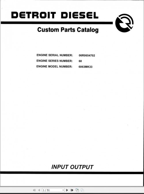 Detroit Engine 6063 MK33 Parts Catalog