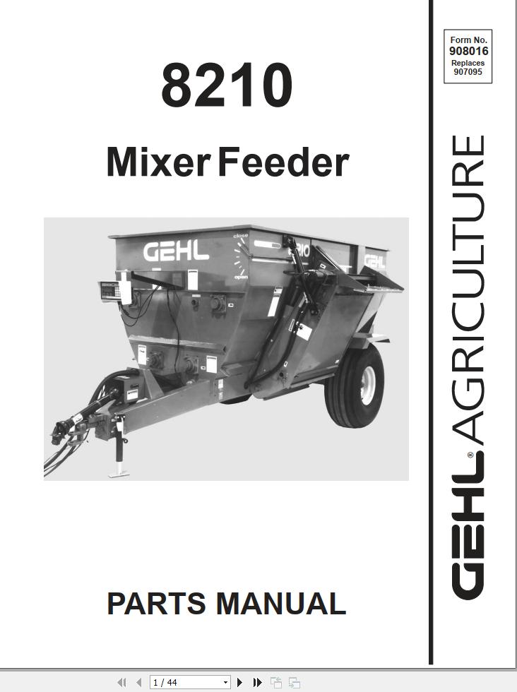 GEHL Mixer Feeder 8210 Parts Manual 908016A | Auto Repair Manual Forum ...