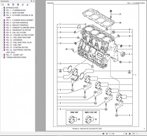 Yanmar Engine 4TNV98 ZNMS3R iT4 Parts Manual 50940311B