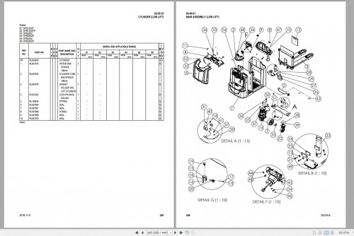 Mitsubishi Forklift OPB12 25 Chassis Mast Options Interal Hosing Parts Manual DOC00035790 (2)
