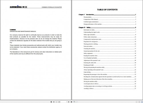 Lonking Hydraulic Excavator CDM6065 Operation Manual 604936560