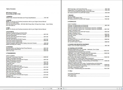 McCormick Tractor MTX Series Service Manual SM8 11504