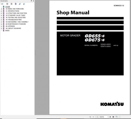 Komatsu Motor Grader GD655 6 GD675 6 Shop Manual SEN06523 12
