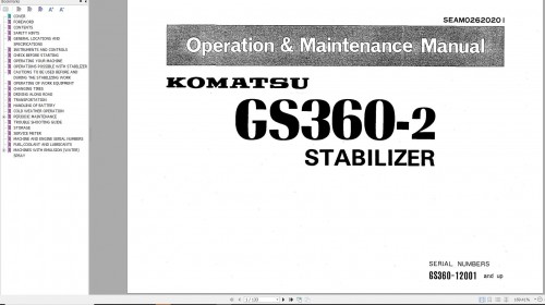 Komatsu Stabilizer GS360 2 Operation Maintenance Manual SEAM02620201