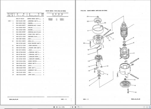 Komatsu Forklift FB10EX 7 to FB18GT 7 Part Book PBA07A1 02 1