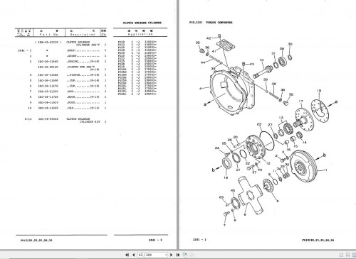 Komatsu Forklift FG20 11 to FG30 11 Part Book FG20 30 11 PNE1 1