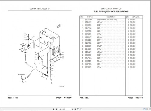 Komatsu Motor Graders GD511A 1 Part Book LEPBG51100 1