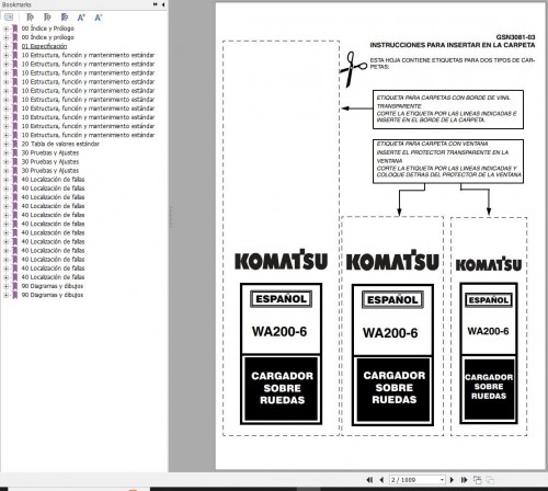 Komatsu Wheel Loader WA200 6 Shop Manual GSN03081 03 ES