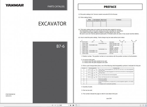 Yanmar Excavator B7 6 Parts Catalog CPB27ENMA00100 1